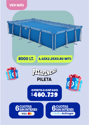 8000 LT.4.45X2.25X0.80 MTSPELOPINCHO PILETAOFERTA CONTADO $460.7396 CUOTAS SIN INTERÉSVISA6 CUOTAS SIN INTERÉSCrédito Autohogar